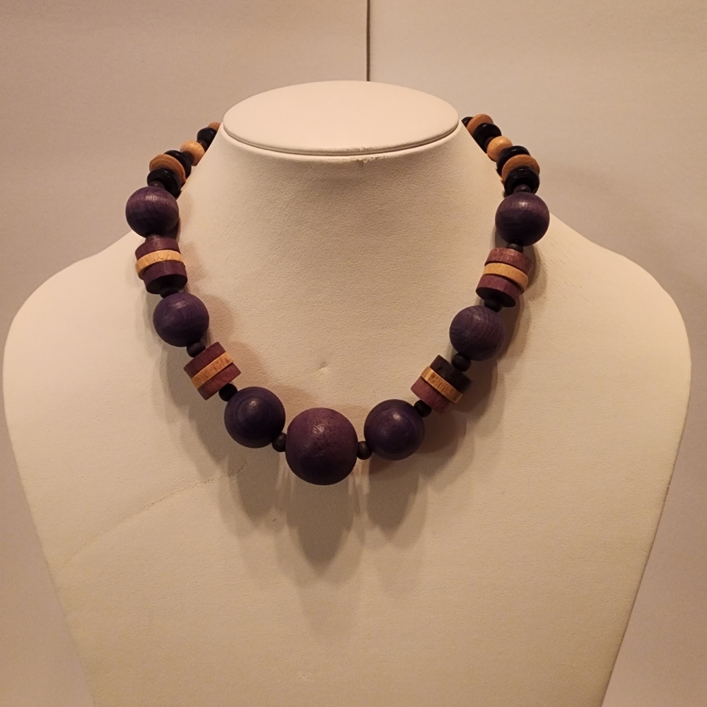 Boho Wooden Natural Beaded Necklace